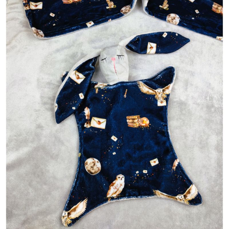 magic owl blue bunny comforter