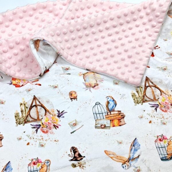 little wizard minky blanket pink