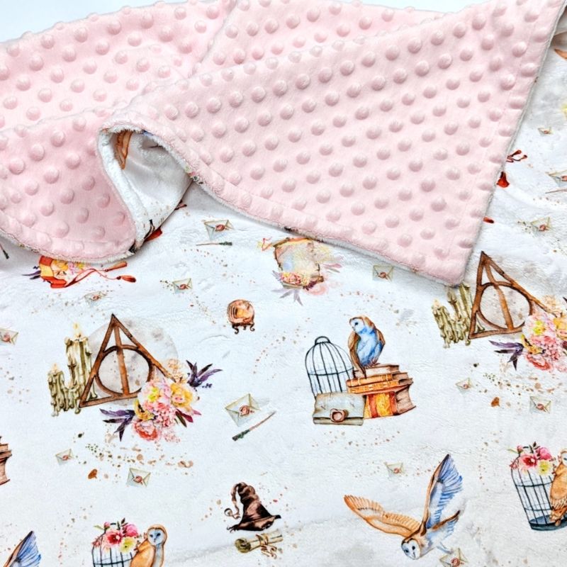 little wizard minky blanket pink