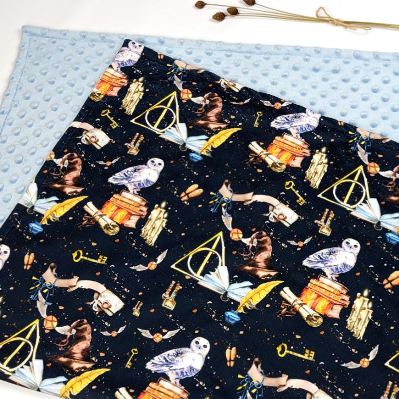 Baby Wizard Minky Blanket Owl Blue - Image 2