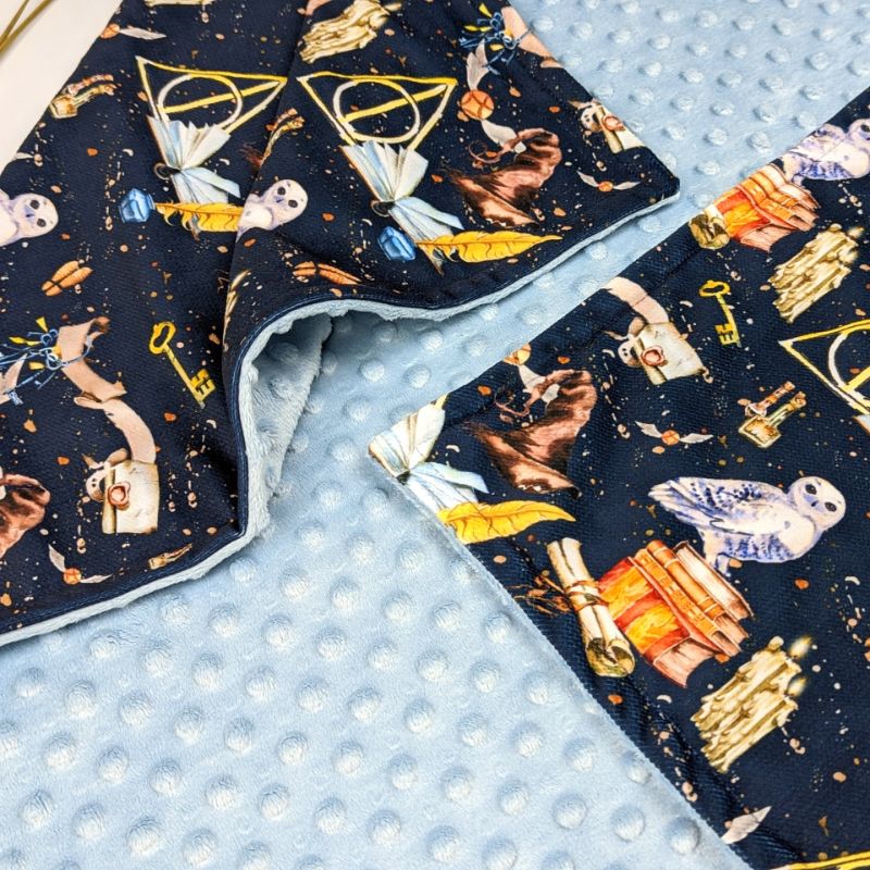 Baby Wizard Minky Blanket Owl Blue - Image 6