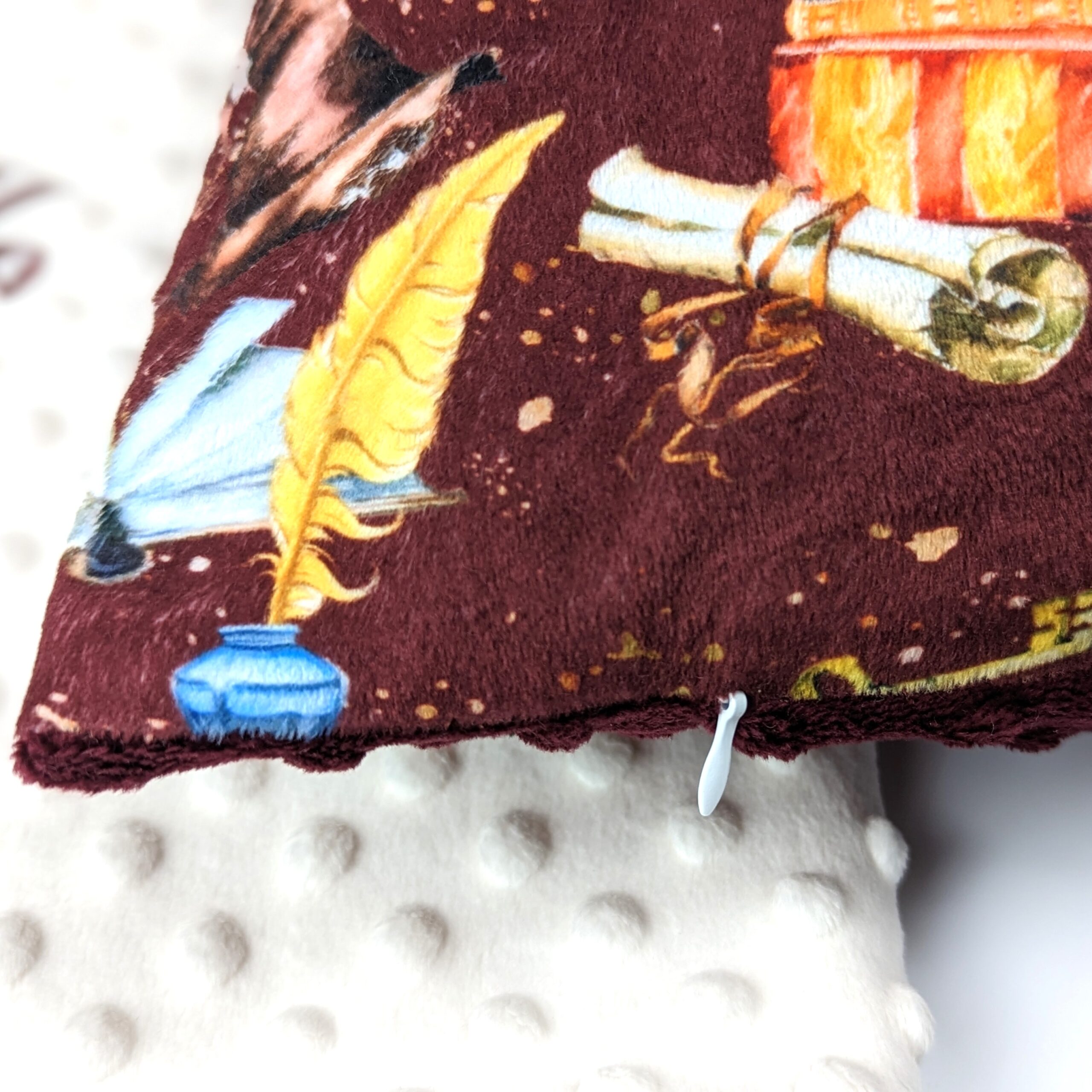 Magic Wizard Owl Burgundy Pillow Cover - Image 4