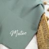 personalized cotton waffle blanket