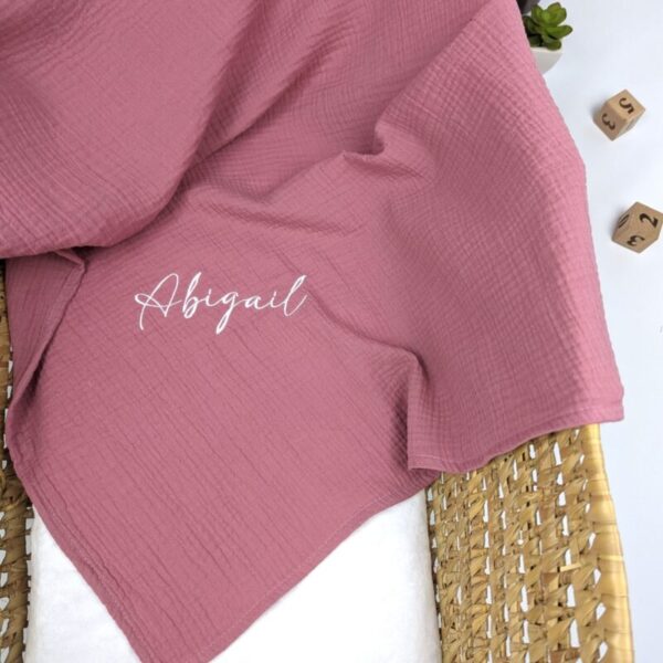 personalized muslin blanket