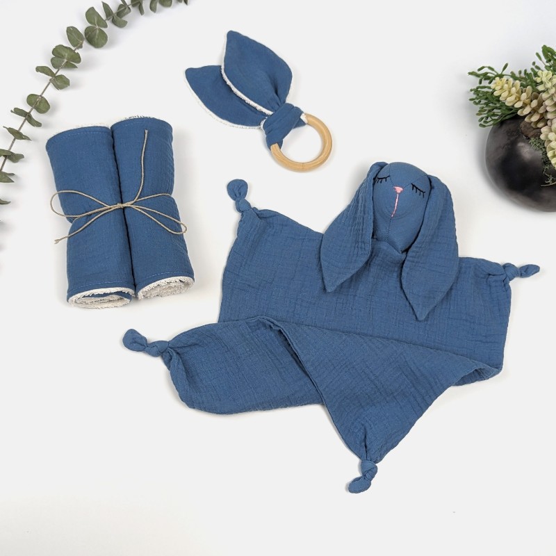 Double Gauze Baby Gift Set Denim - Image 2