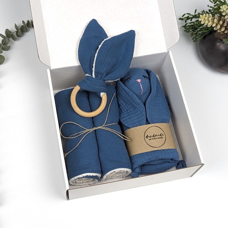 Double Gauze Baby Gift Set Denim