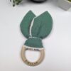 personalized baby teether green