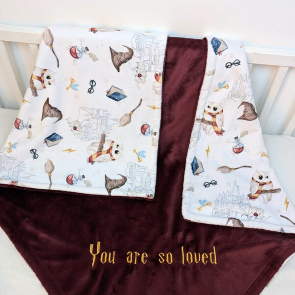 wizard school baby blanket