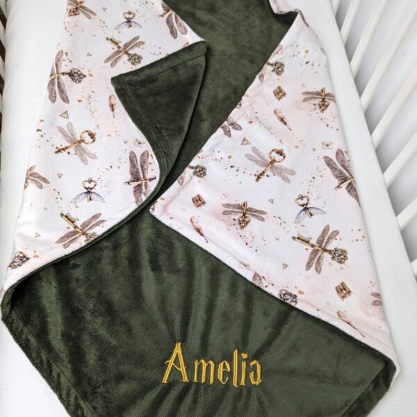 personalized winged keys blanket