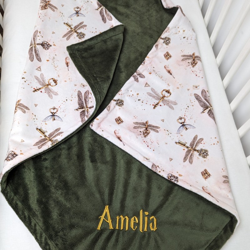 personalized winged keys blanket