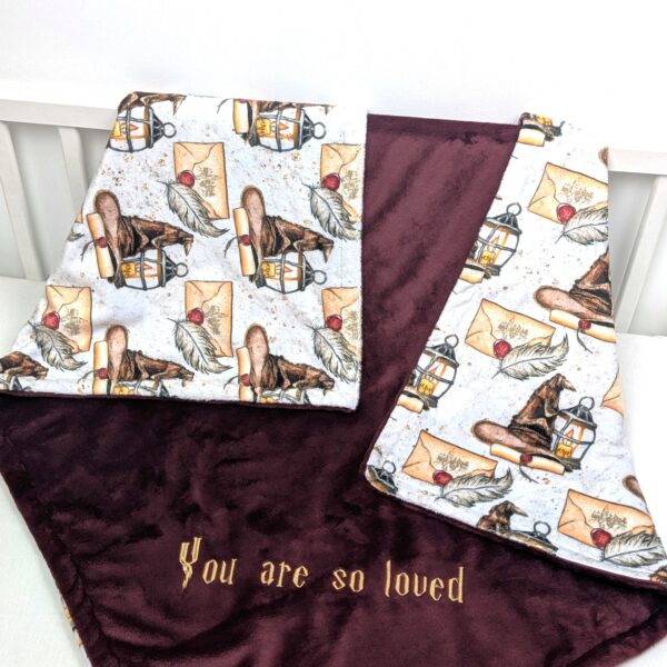 personalized wizarding mail blanket