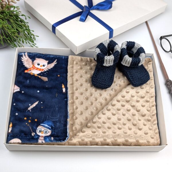 wizard owl baby gift set