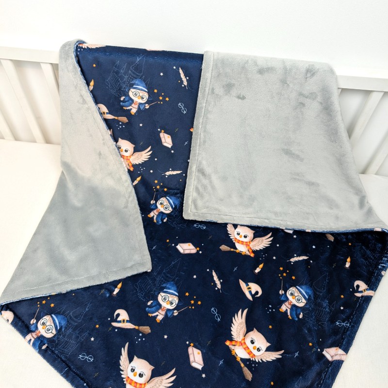 little wizard minky blanket blue
