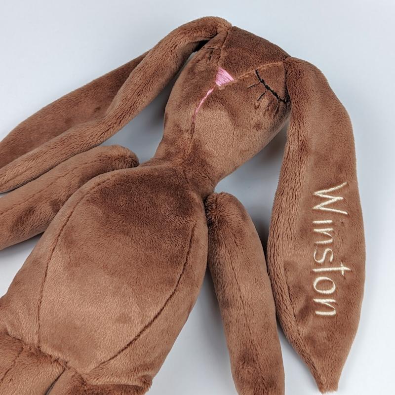 Personalized brown bunny toy