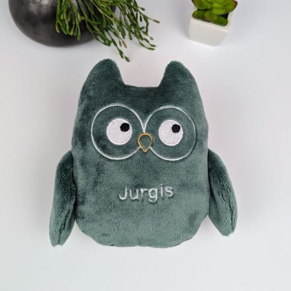 handmade owl plushy green