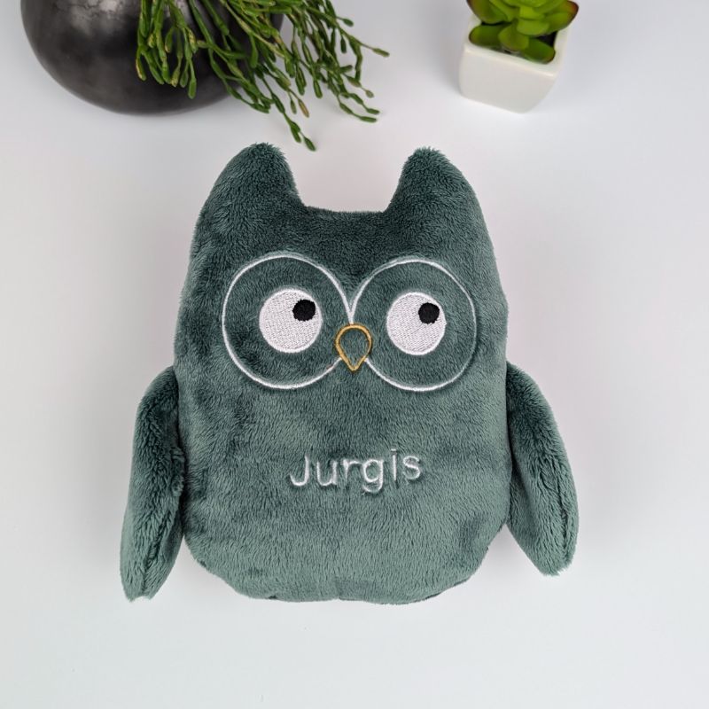 handmade owl plushy green