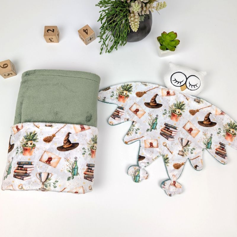 owl comforter and baby blanket with hp print